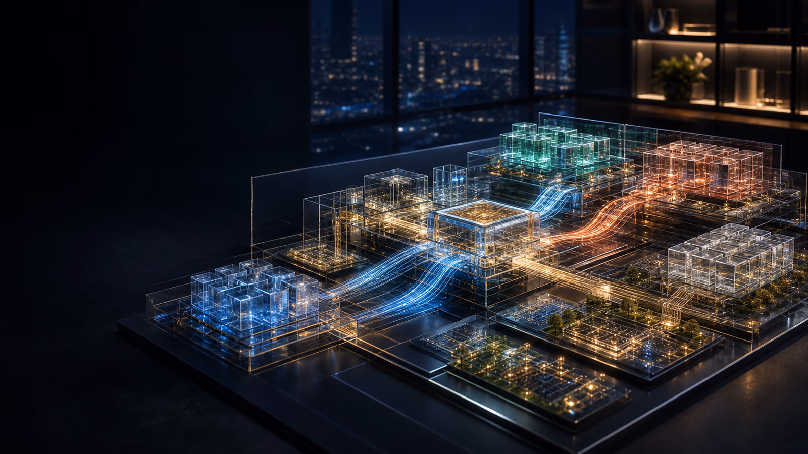 Institutional capital architecture model connecting public funds, private capital, venture pipelines, and dual-use capability programs.